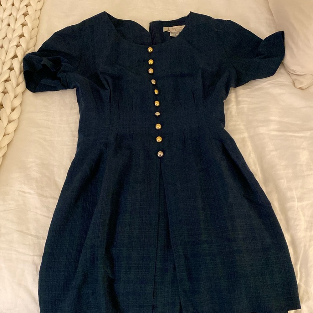 Vintage Blue / Green Plaid Mini Dress A-Line